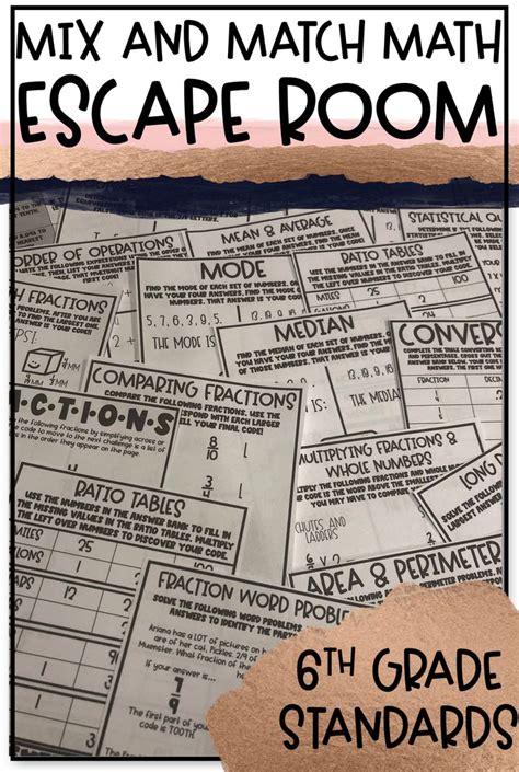 In this digital classroom escape room, students have to helps spartacus escape his life as a gladiator. 6th Grade Math Mix and Match Escape Room | Sixth grade ...