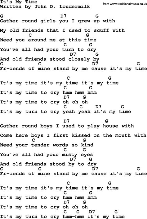 Dolly Parton song: It's My Time, lyrics and chords