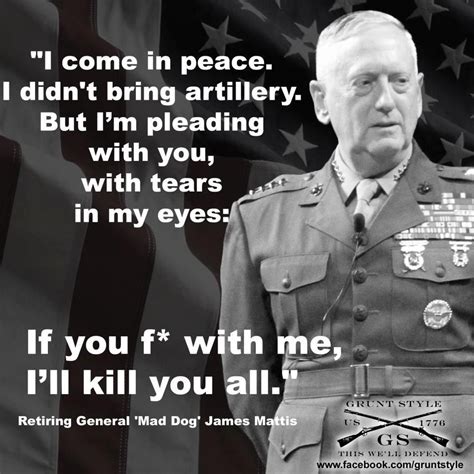 General James Mad Dog Mattis Military Quotes Military Life Quotes