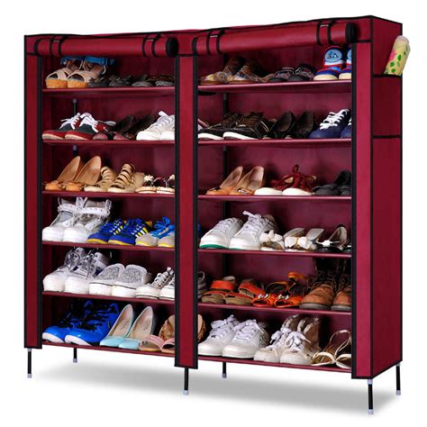 Buy modern shoe storage cabinet, cupboard, furniture in fashion. Double Door Covers Non woven Fabric Shoe Rack Storage ...
