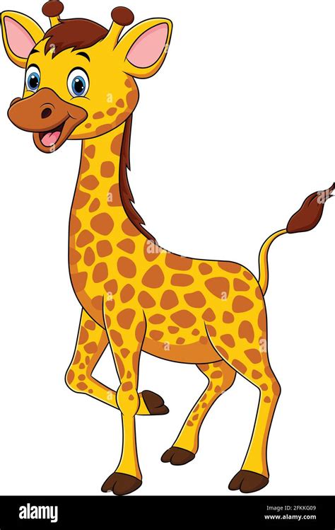 Cute Giraffe Cartoon Animal Vector Illustration Stock Vector Image