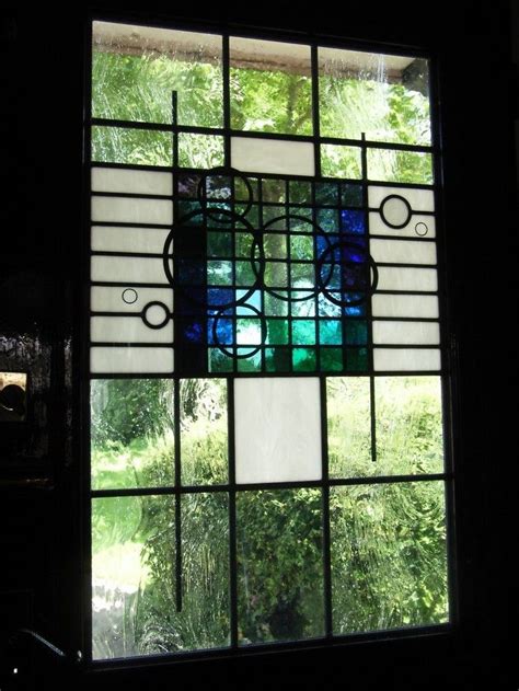 A Simple Contemporary Stained Glass Door Panel Designed And Produced