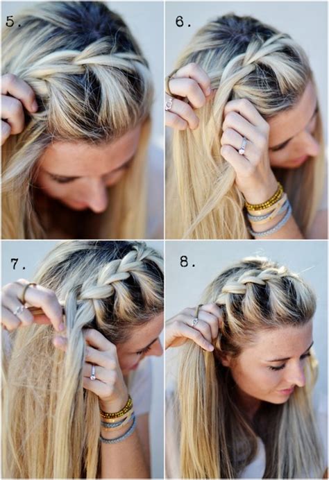 Ideal for naturally straight or wavy hair types, get the look by first running a pomade through the hair to create grip. How to do DIY half up side French braid hairstyle | DIY Tag