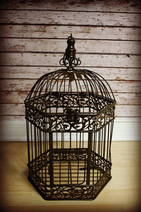 Bird cage for wedding cards. Large Vintage Bird Cage Wedding Card Holder-Home Decor-Vintage