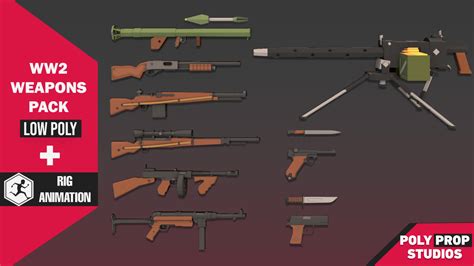 Artstation Ww2 Weapons Pack Game Assets