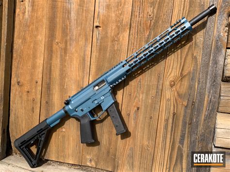 9mm Ar 15 Carbine Finished In Blue Titanium Cerakote