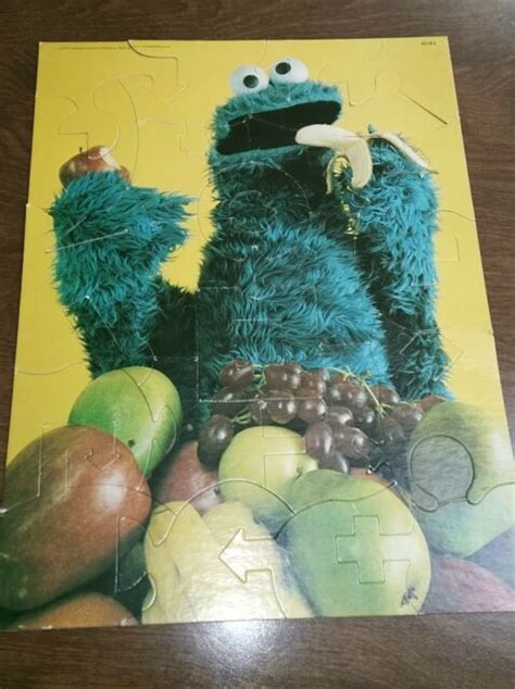 Vintage Mb Sesame Street Muppets 24 Piece Puzzle Cookie Monster