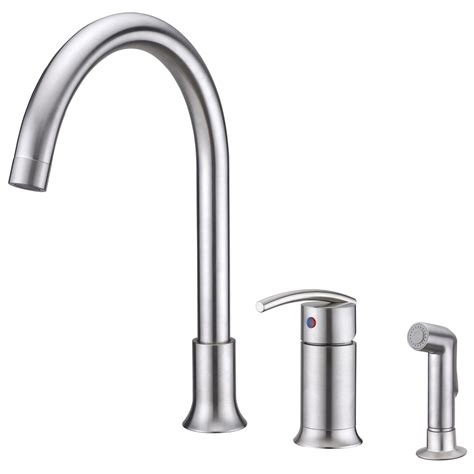 This is a rather classic single lever kitchen faucet functions in a simple way in order to properly complement your kitchen. "Sweep Collection" Single-Handle Kitchen Faucet With Side ...