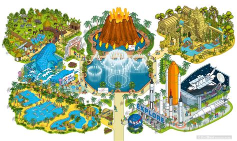 Theme Park Map Design Islands With Names