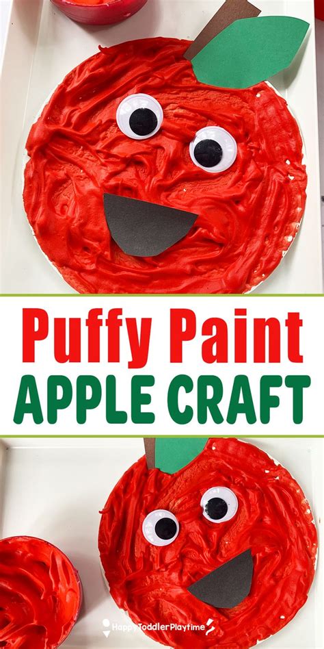 Puffy Paint Apple Craft For Kids Happy Toddler Playtime Apple Craft