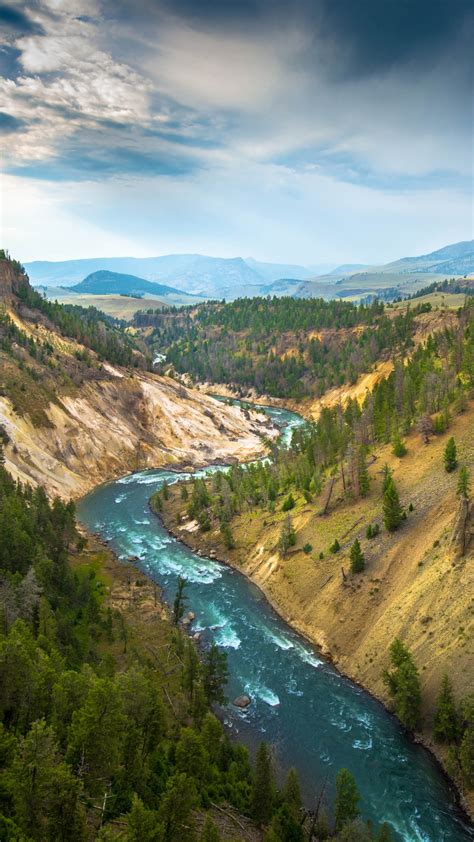 Yellowstone National Park Wallpaper 4k Usa Cliff River Stream