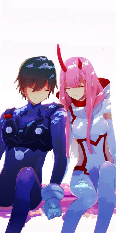 Download 1440x2880 Wallpaper Hiro And Zero Two Couple Anime Lg V30