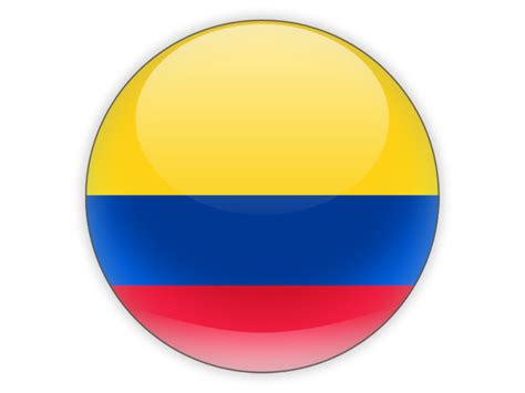 Round Icon Illustration Of Flag Of Colombia