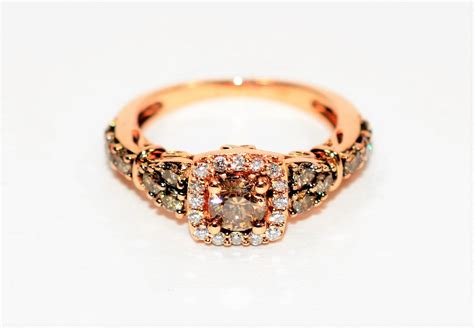 Levian Chocolate Vanilla Diamond Tcw Kt Rose Gold Engagement