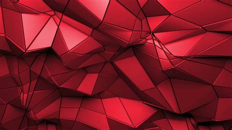 Loop Spinning Red Colored Abstract Shape With Metallic Reflective