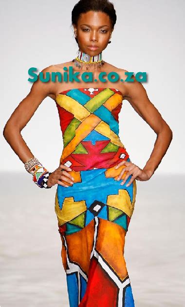 The ndebele paintings may be colourful but so is their dressing. Ndebele African dress design | Tribal inspired outfit, African design dresses, African fashion