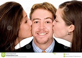 Business Man With Two Girls Stock Photo - Image of casual, jealous: 2387276