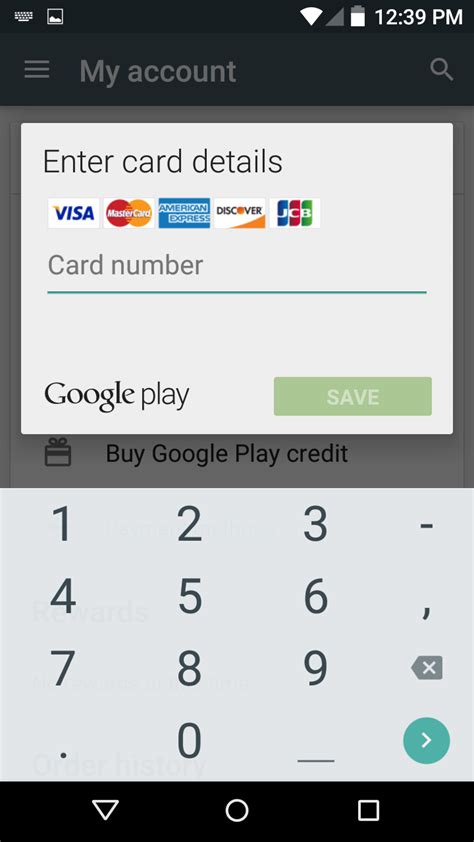 To add a new one, press the add card button. How to set up payment methods in the Play Store