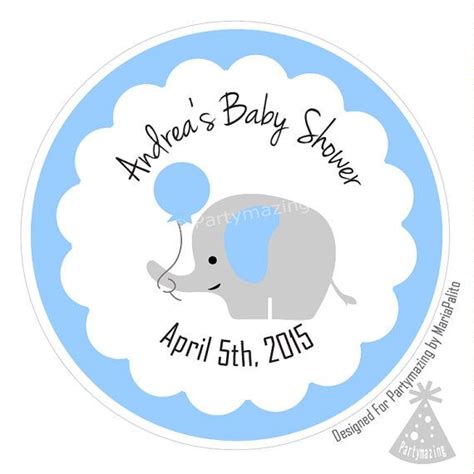 Printable baby shower elephant light teal grey chevron cupcake | etsy. Printable Elephant Baby Shower tags Personalized by Partymazing | Baby shower tags, Baby ...