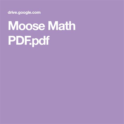 This math review will familiarize you with the mathematical skills and concepts that are important for solving problems and reasoning. Moose Math PDF.pdf | Math, Moose, Pdf