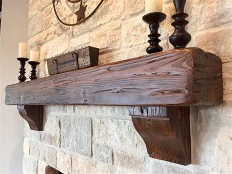 Distressed Fireplace Reclaimed Wood Mantel Rustic Fireplace Mantels Wooden Corbels Home