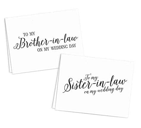 To My Sister In Law On My Wedding Day To My Brother In Law