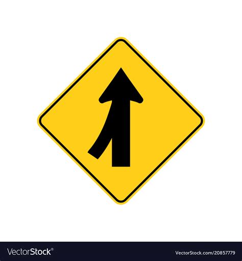 Usa Traffic Road Signs Merging Traffic Entering Vector Image