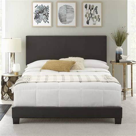 Dhp Dean Upholstered Faux Leather Platform Bed With Wooden Slat Support