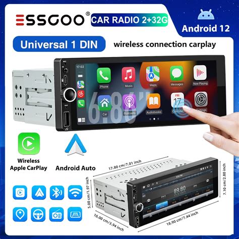 Essgoo Din Android Car Stereo Radio Carplay Android Auto