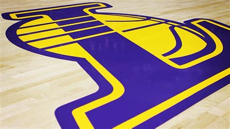 The los angeles lakers logo has undergone quite a few alterations throughout the brand's history. Lakers' Staples Center floor celebrates 16 championships