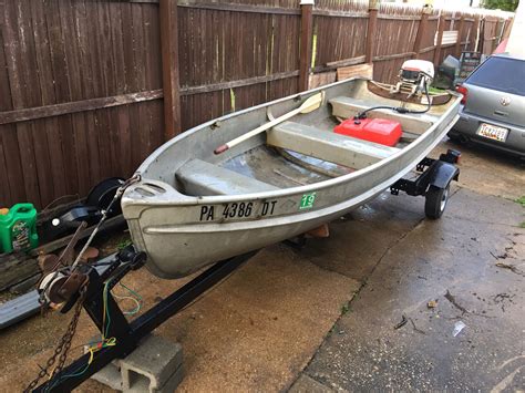 12ft Jon Boat And Motor And Trailer With Titles For Sale In Brooklyn
