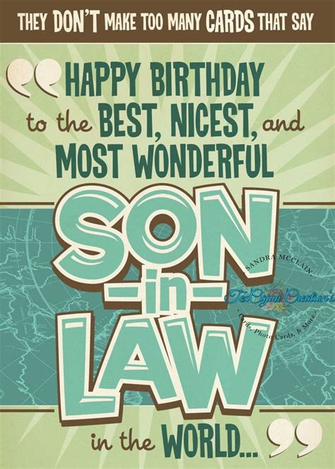 Birthday Card For Son In Law Birthday Card Son In Law Etsy In Birthday Cards For Son