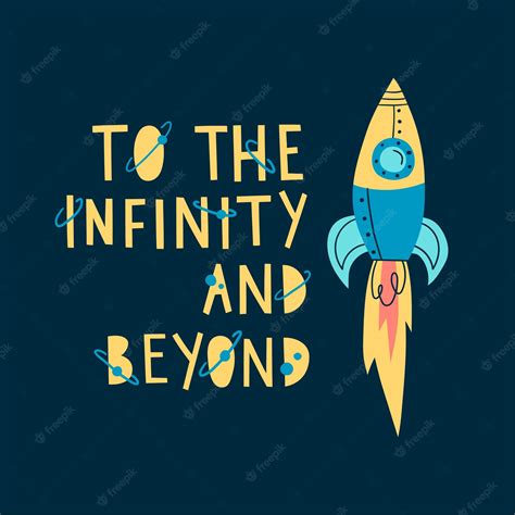 Premium Vector | To the infinity and beyond nursery poster with a rocketxA