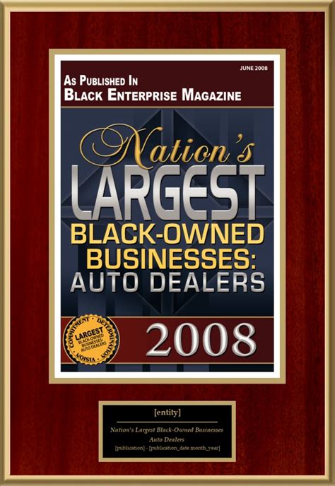 Nations Largest Black Owned Businesses Auto Dealers American