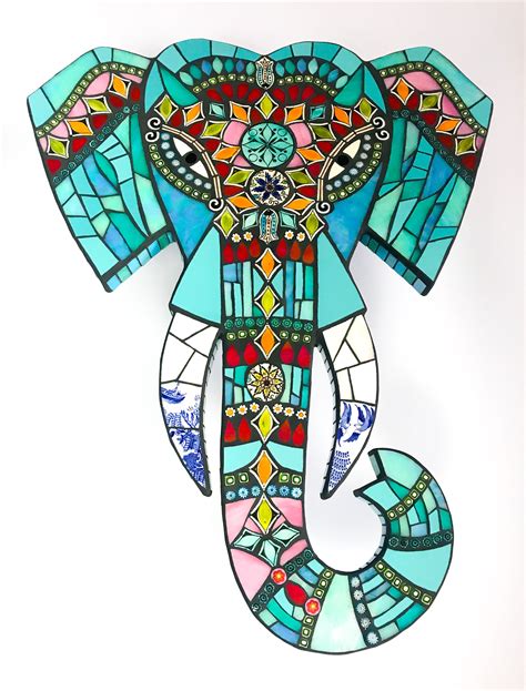 Elephant By Amanda Anderson Mosaic Garden Art Mosaic House Mosaic Art