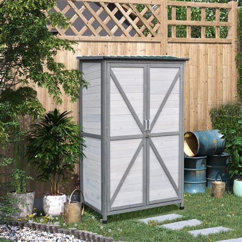Buy Outsunny Garden Shed Wooden Garden Storage Shed 160h X 100l X 60wcm