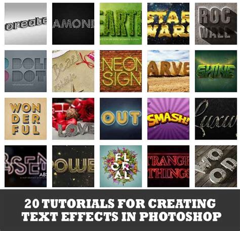 Photoshop Text Effect 20 Tutorials For Designing Logos And Titles