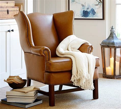Discover nice offers on ebay for wing chair ottoman and kincaid eating. Thatcher Leather Wingback Chair| Pottery Barn
