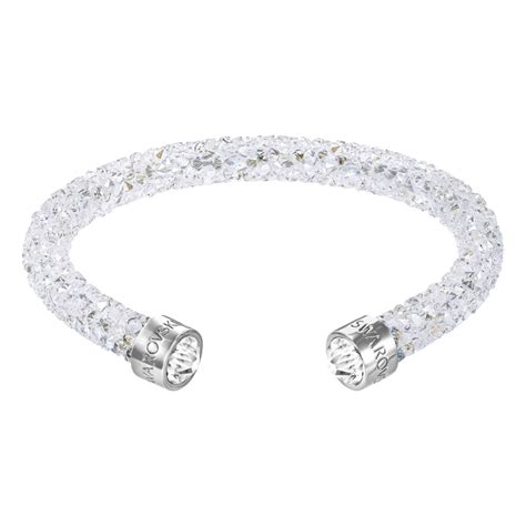Swarovski Crystaldust White Crystal Cuff Bracelet Medium Borsheims