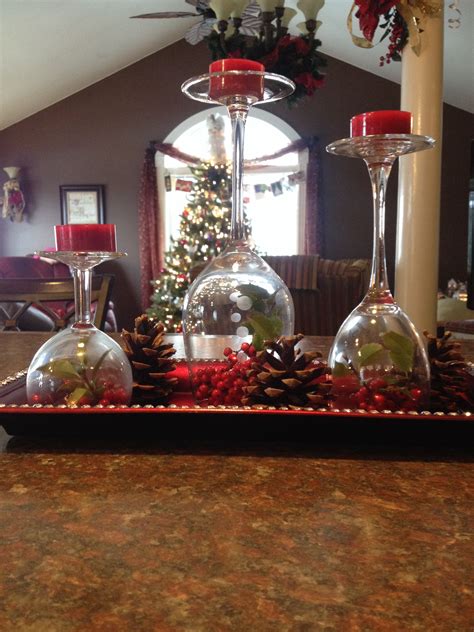 Pin By Abigail Smith On Christmas Ideas Wine Glass Christmas Decorations Glass Christmas