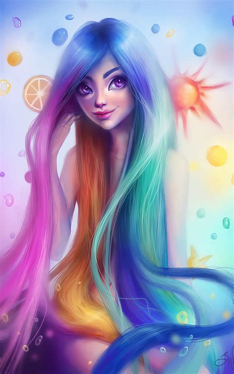 800x1280 rainbow hair girl nexus 7 samsung galaxy tab 10 note android tablets backgrounds and