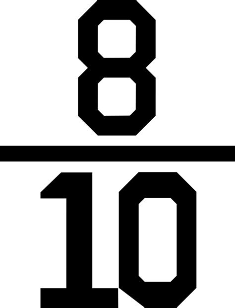 Numerical fraction 8/10 | ClipArt ETC