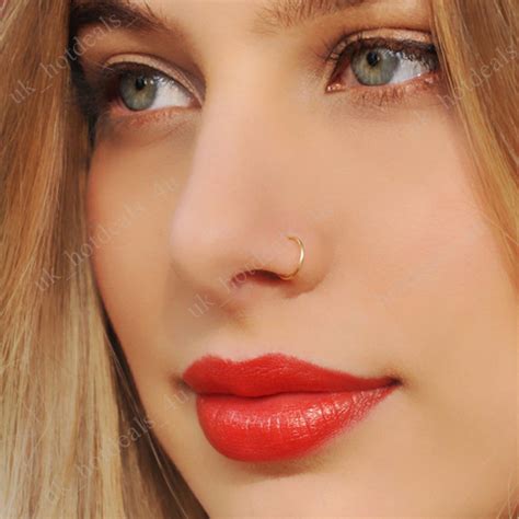 This pressure will serve to widen the hole slightly. Fake Nose Ring Septum Ring Hoop Cartilage Tragus Helix ...