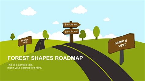 Free Forest Shapes Roadmap Powerpoint Template Slidemodel