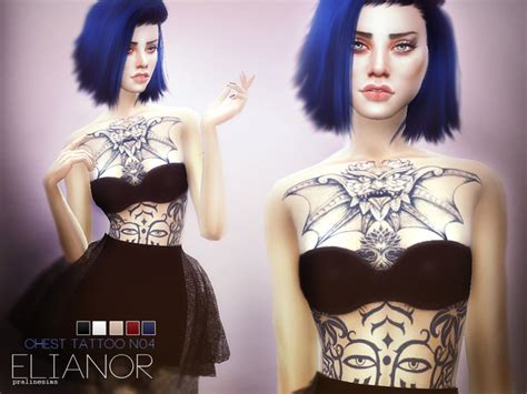 Elianor Chest Tattoo N04 By Pralinesims At Tsr Sims 4 Updates