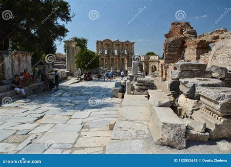 Ephesus Turkey August 16 2017 Celsus Library In Ephesus Ancient