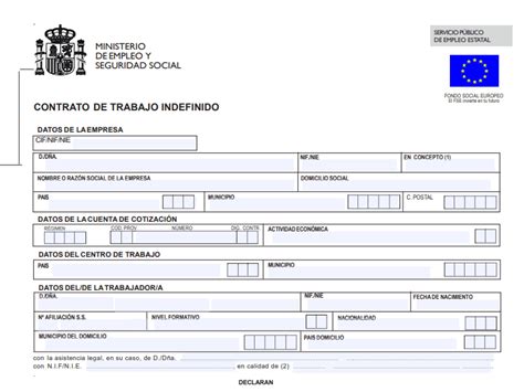 Formato De Contrato Indefinido