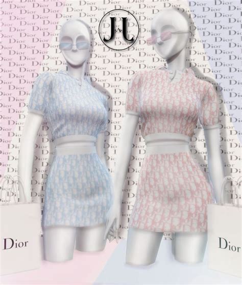 Dior Two Piece Top And Skirt Set Sims 4 Cc Custom Content Ts4cc