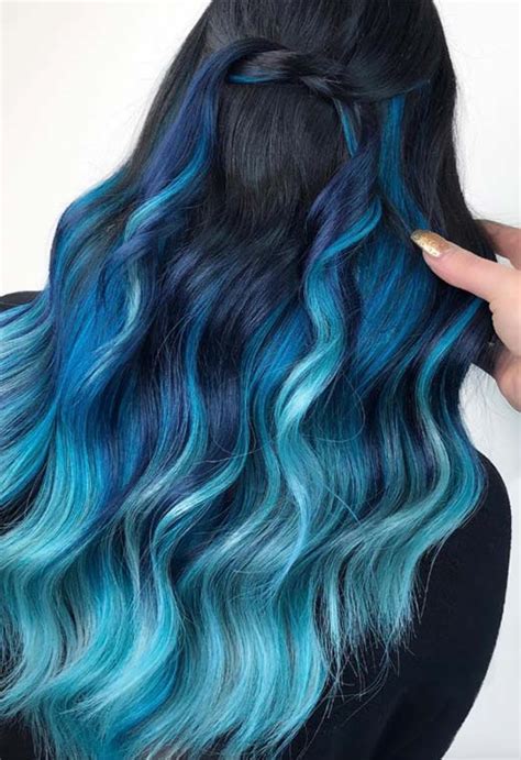 10 inspiring black hair with blue tips hairstylecamp