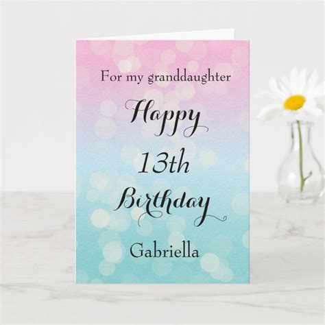 I wish you a special and. Happy 13th Birthday Granddaughter Card | Zazzle.com ...